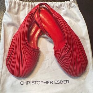 Christopher Esber Vibrant Red Flats - size 6 - NWT